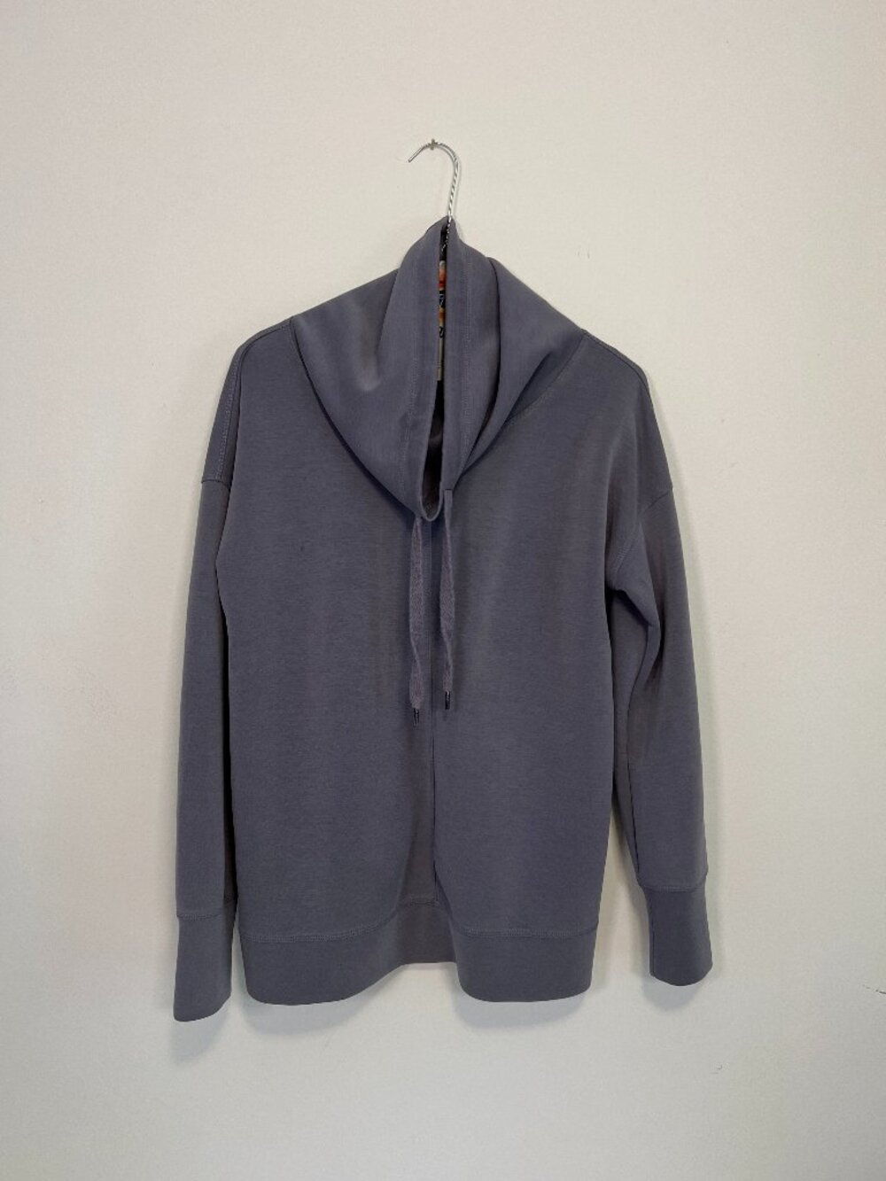 Cable & Gauge Cowl Neck Zip Hoodie Sweatshirt Slate Gray Women S